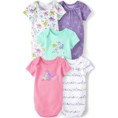 The Children's Place Baby Girl's Short Sleeve Bodysuits 5-pack - Lovely Lavender