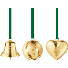 Georg Jensen Bell, Ball & Heart Gift Set Gold Juletrepynt 5.4cm 3st