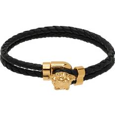 Black Bracelets Versace Medusa Braided Bracelet - Gold/Black