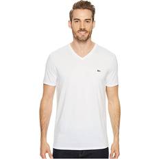 Lacoste Men T-shirts Lacoste Men's V-Neck Pima Cotton Jersey T-Shirt White