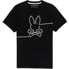 L - Men T-shirts Psycho Bunny Men's Chester Embroidered Graphic T-shirt - Black/White