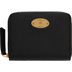 Mulberry Wallets Mulberry Plaque Small Zip Around Purse - Black Small Classic Grain