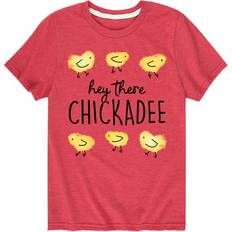 Instant Hey There Chickadee Short Sleeve Graphic T-shirt - Heather Red