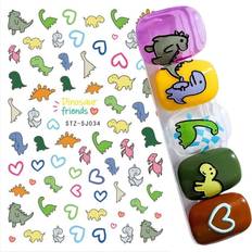 Nail Decoration & Nail Stickers Shein 3d Cute Cartoon Dinosaur & Cat Nail Art Sticker With Floral Pattern For Manicure Decoration