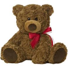Aurora Large Brown Bear 13" Coco Bear Snuggly Stuffed Animal, Red/Coppr