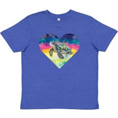 Inktastic Youth Turtle Lover Tie Dye Heart T-shirt - Vintage Royal Blue