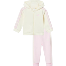 Adidas Treningsklær Andre sett adidas Baby's Essentials Full-Zip Hooded Jogger Set - Ivory/Clear Pink
