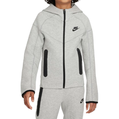 Hoodies Nike Older Kid's Sportswear Tech Fleece Full Zip Hoodie - Dark Grey Heather/Black/Black (FD3285-063)