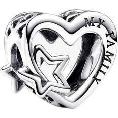Charms & Anhänger Pandora Openwork Family Heart & Star Charm - Silver