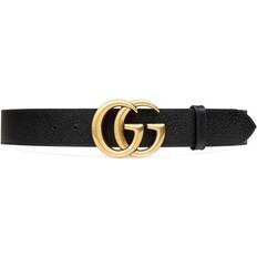 Gucci Women Belts Gucci GG Marmont Thin Belt - Black