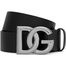 Men Belts Dolce & Gabbana Logo Leather Belt - Black