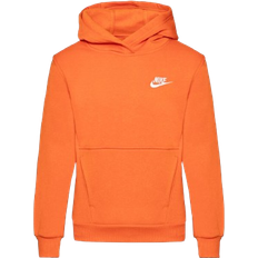Tops Nike Big Kid's Sportswear Club Fleece Pullover Hoodie - Campfire Orange/White (FD3000-893)