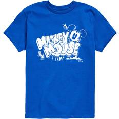 Disney Youth Mickey Mouse Chalk Drawing Short Sleeve Graphic T-shirt - Royal Blue