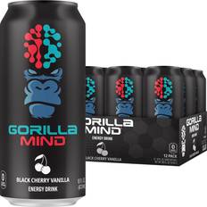 Energy drinks without caffeine Gorilla Mind Black Cherry Vanilla Energy Drink 473ml 12 pcs