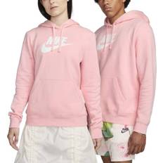 Nike Women's Sportswear Club Fleece Logo Pullover Hoodie - Medium Soft Pink/White