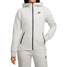 Women Sweaters Nike Sportswear Tech Fleece Windrunner Full-Zip Hoodie Women's - Light Grey/Heather/Black