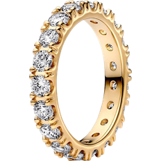 Pandora Gold Plated Rings Pandora Sparkling Row Eternity Ring - Gold/Transparent