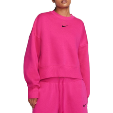 Sweatshirts - Women Sweaters Nike Women's Sportswear Phoenix Fleece Oversized Crew-Neck Sweatshirt - Fireberry/Black