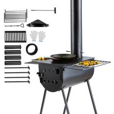 Vevor Camping Vevor Wood Stove 118 in. Alloy Steel Camping Tent Stove, Portable Wood Burning Stove 3000 cu. In. Hot Tent Stove for Outdoor