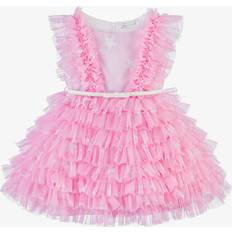XS Kleider Monnalisa Tulle Dress With Ruffles Rosa Fairy Tale