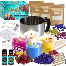  kid labsters - DIY Candle Making Kit for Adults & Kids -  Beginner Soy Candle Making kit Includes Soy Wax, Scents, Wicks, Dyes, Tins,  Melting Pot to Make Scented Candles at