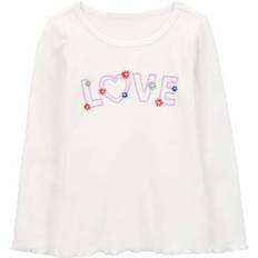 Carter's Tops Children's Clothing Carter's Toddler Girls Love Long-Sleeve Tee 4T White