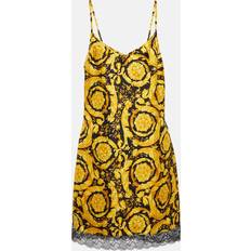 Versace Dresses Versace Barocco silk camisole minidress yellow