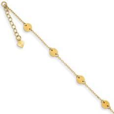 Anklets Finest Gold Primal Karat Yellow Disc 9-inch Plus 1-inch Extension Anklet
