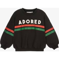 Mini Rodini Tops Children's Clothing Mini Rodini Black Organic Cotton Slogan Sweatshirt Black 18-36 month