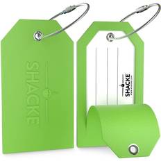 Green Luggage Tags Shacke Large Luggage Tags 2pcs with Privacy Cover
