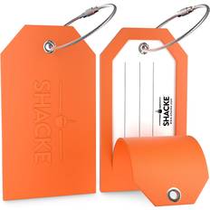 Orange Travel Accessories Shacke Large Luggage Tags 2pcs with Cover