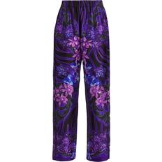 Versace Pajamas Versace Women's Floral Silk Pajama Pants Black Orchid