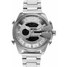 Diesel Wrist Watches Diesel Mega Chief Digital Silver-Tone 51mm Silver Silver
