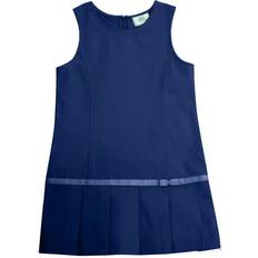 Classroom School Uniforms Girls' Little Pleated Bow Jumper, Navy Blue, 4.0