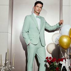 Grün Anzüge Shein Slim Fit Suit Set