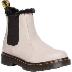 Dr. Martens 2976 Leonore Faux Fur-Lined Virginia Leather Chelsea Boots Cream