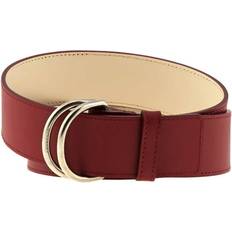 Red - Women Belts Burberry Double D-ring Colorblock Leather Belt