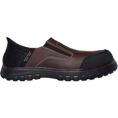 Skechers Loafers Skechers Men's Slip-ins Work: McColl Loeman Loafer Shoes Brown Leather/Textile Brown