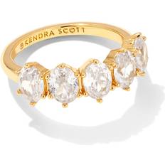 Kendra Scott Rings Kendra Scott Cailin Crystal Band Ring Gold White Cz