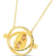 Harry Potter Jewelry Hermione Time Travel Magical Hourglass Rotating Necklace, Time Turner, Gold 22"