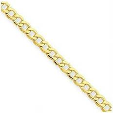 Women Anklets Primal Gold Karat Yellow 2.5mm Semi-Solid Curb Chain Anklet