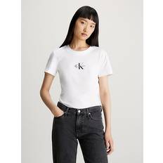 Calvin Klein Damen T-Shirts Calvin Klein Slim Monogram T-shirt White