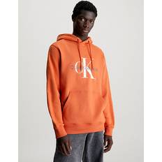 Calvin Klein Cotton Blend Fleece Hoodie Orange