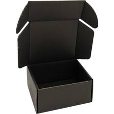 Black Cardboard Boxes CH-BOX 50 Pack 4x4x2 Small Corrugated Box Mailers Black for Shipping Mailing Packaging