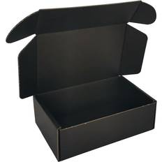 Black Cardboard Boxes CH-BOX 50 Pack 6x4x2 Small Corrugated Box Mailers Black for Shipping Mailing Packaging