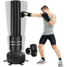 Martial Arts Costway Freestanding Punching Bag 71 Boxing Bag with 25 Suction Cups Gloves and Filling Base