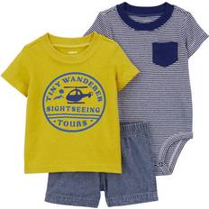 S Other Sets Children's Clothing Carter's Baby Boys 3-Piece Little Short Set 18M Yellow/Navy