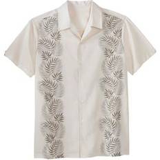 Shirts Plus Women's Short Sleeve Island Shirt by KS Island in Stone Leaf Size 4XL