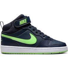 Blue Children's Shoes Nike Court Borough Mid 2 GSV - Dark Obsidian/White/Lime Blast
