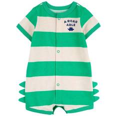 Babies - S Jumpsuits Carter's Baby A-Roar-Able Striped Snap-Up Romper - Green